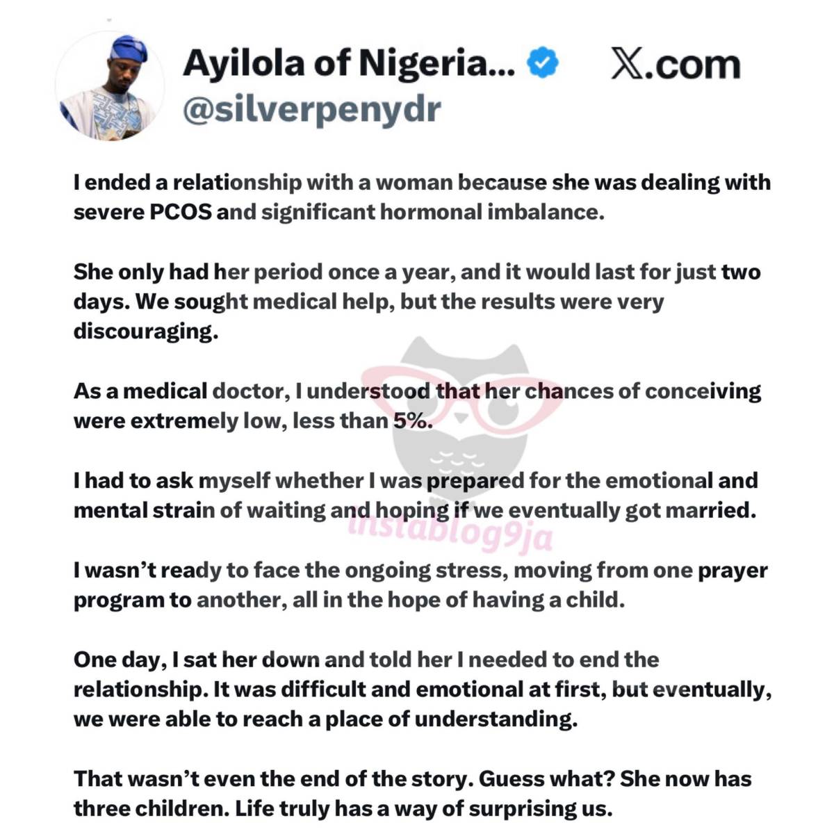 Doctor Dumps Girlfriend Over PCOS, Shocked as She Later Has Three Kids
