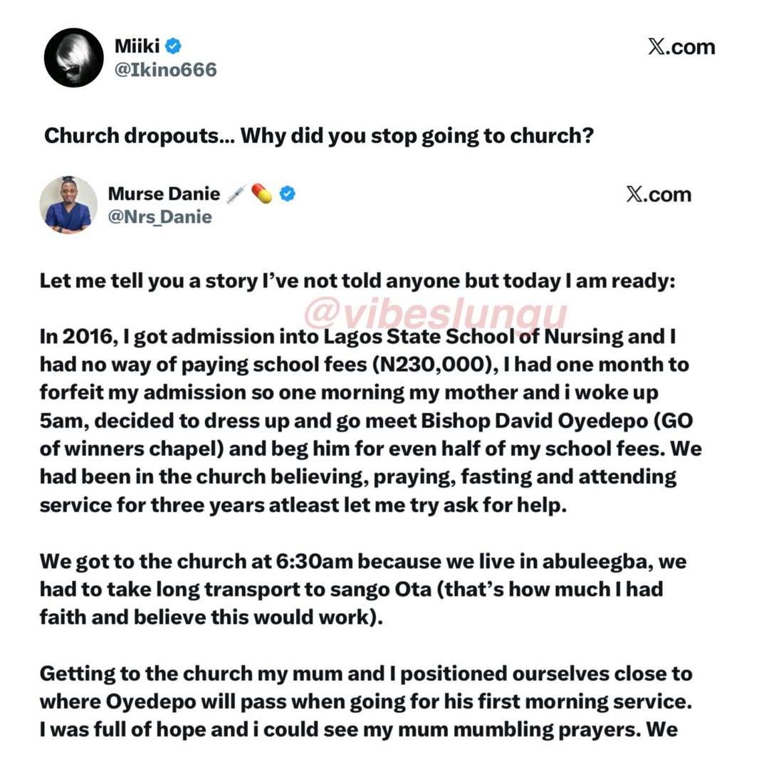 How Bishop Oyedepo reportedly declined a request to assist with nursing school fees β man shares emo...