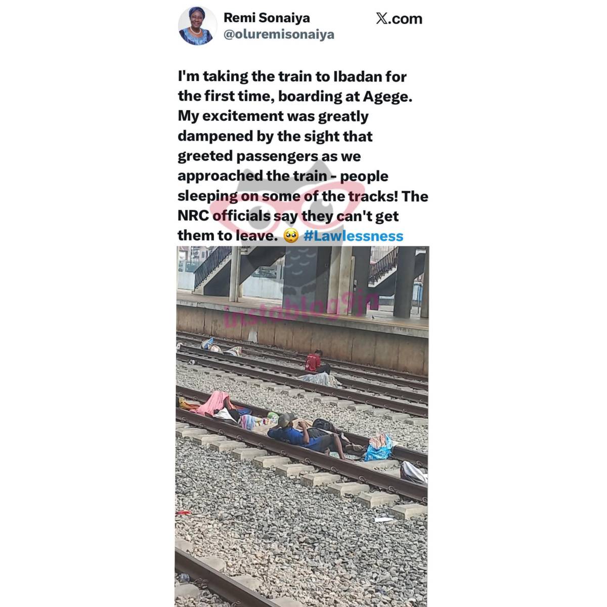 NRC Officials Say They Can’t Get People Sleeping on Lagos Train Tracks to Leave — Fmr. Presidential...