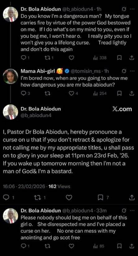 He placed a curse on her for calling him “mr” instead of “Dr.” 😭