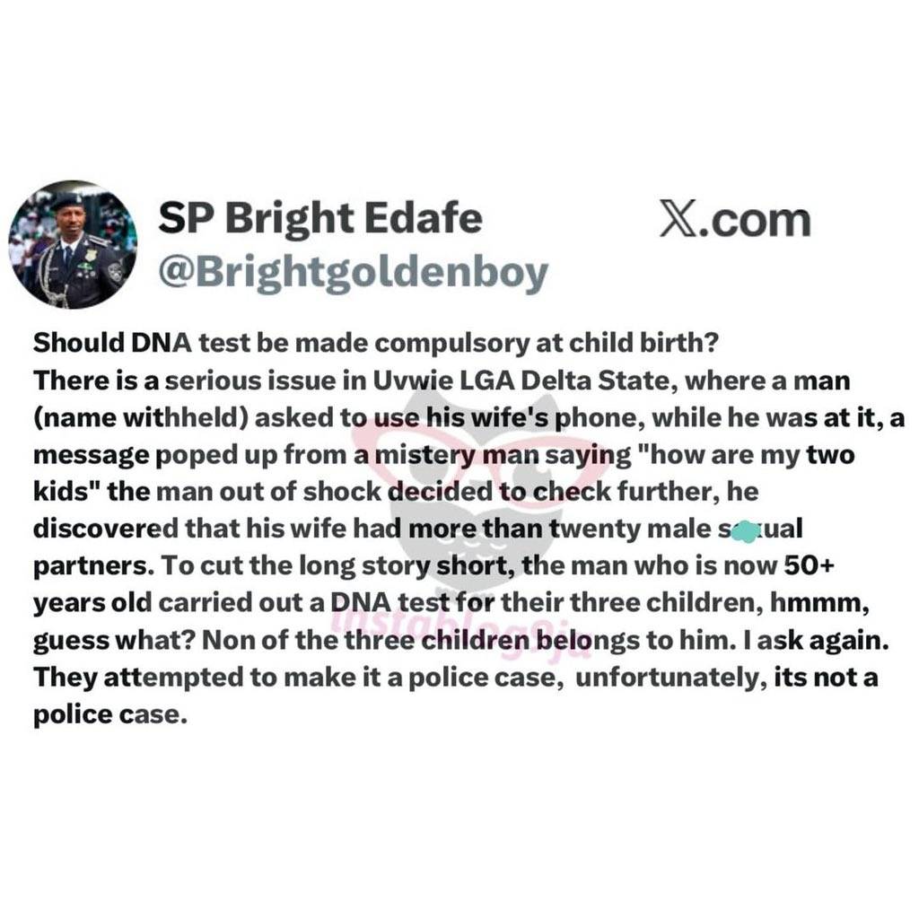 Shock as DNA test reveals man’s three children are not biologically his in Delta state