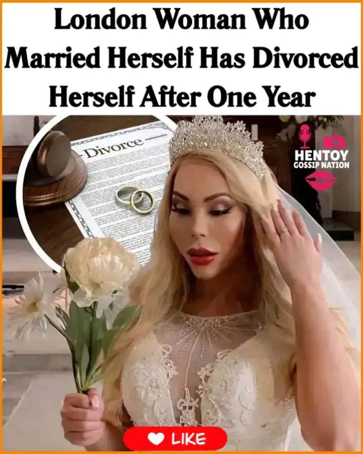 36-year-old Brazilian model Suellen Carey, who married herself in 2023, files for divorce from herse...