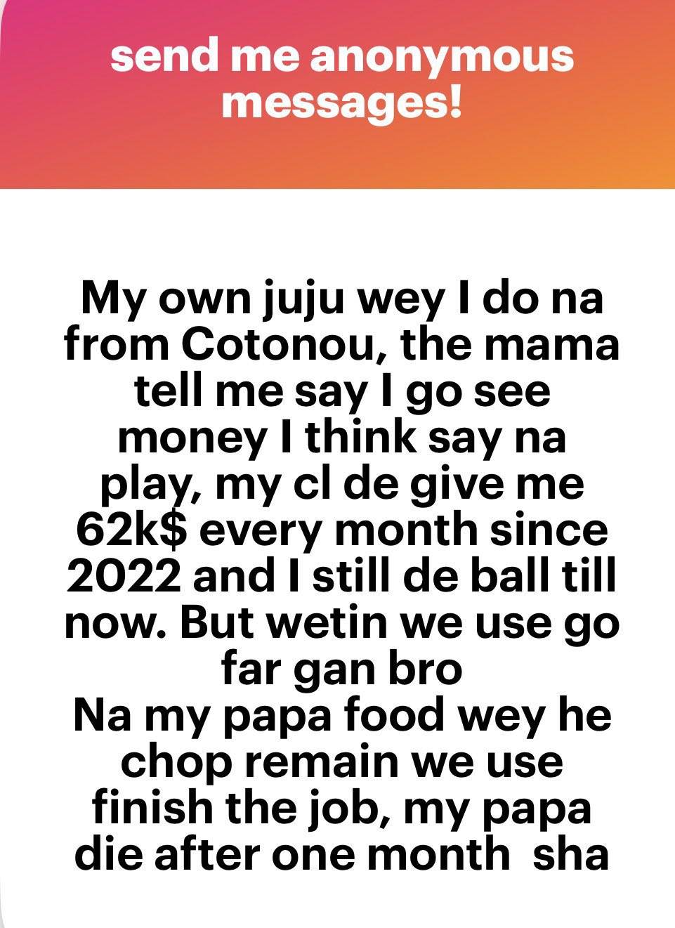 These yahoo boys are doing too much cos what’s in the fuckery is all these, just to make money. 🤦♀...