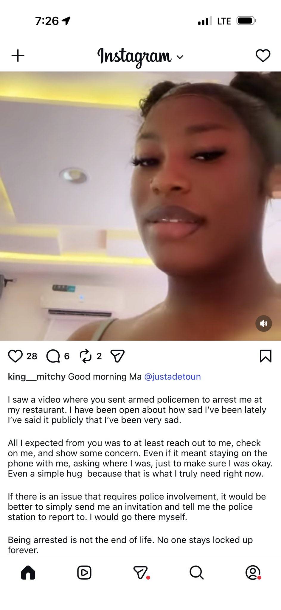 “I saw a video where you sent arm £d policemen to arr£st me at my restaurant.
All i expected from yo...