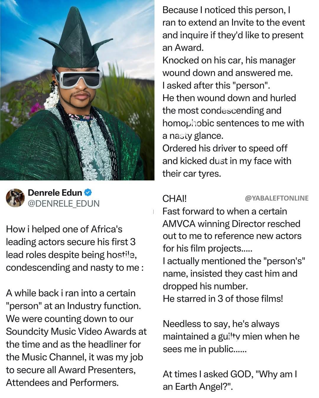 "At times I ask God, 'why am I an earth angel?' " – Entertainment personality, Denrele Edun says as...