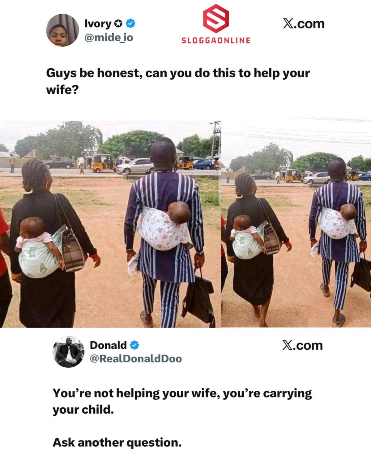 “You’re Not Helping Your Wife, You’re Carrying Your Child” — Man Reacts to Viral Parenting Photo 👶...