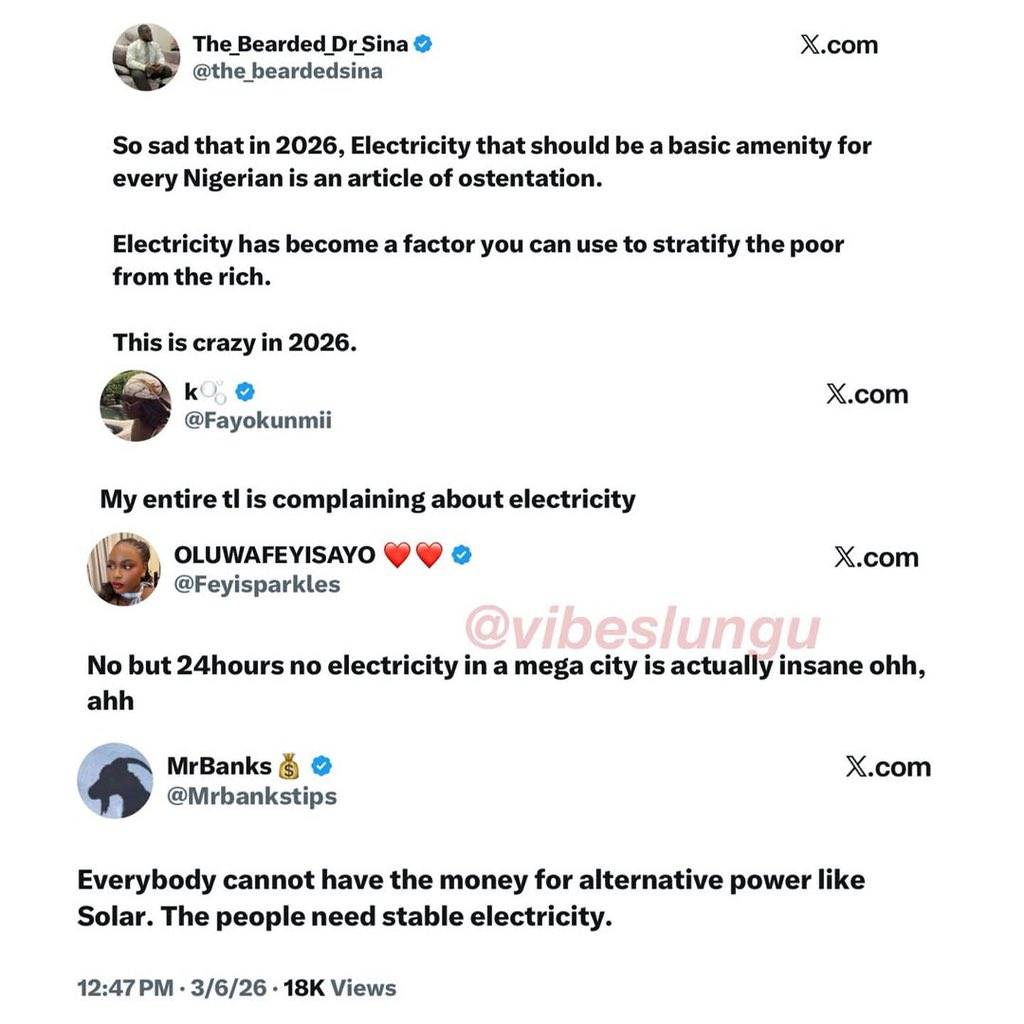 Omo heat wan kee ordinary Nigerians ๐ญ
Nigerians take to social media to vent frustration over prol...