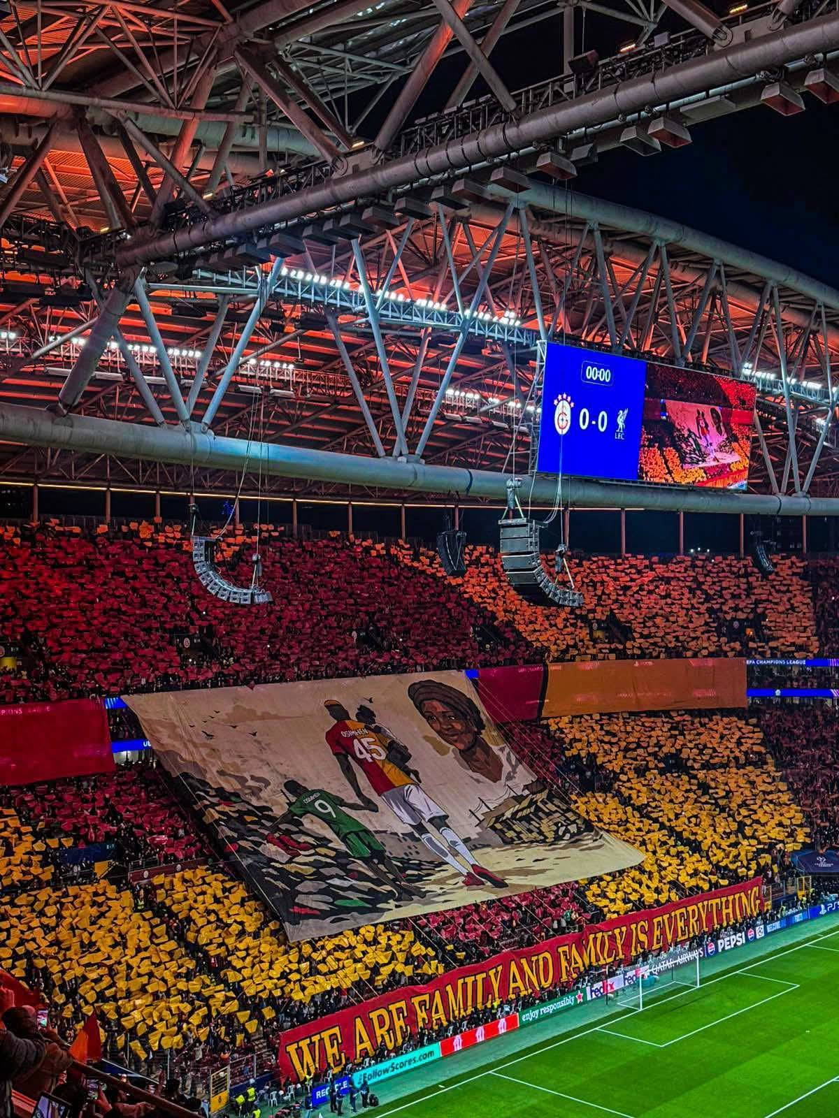 Galatasaray fans tifo for Victor Osimhen.