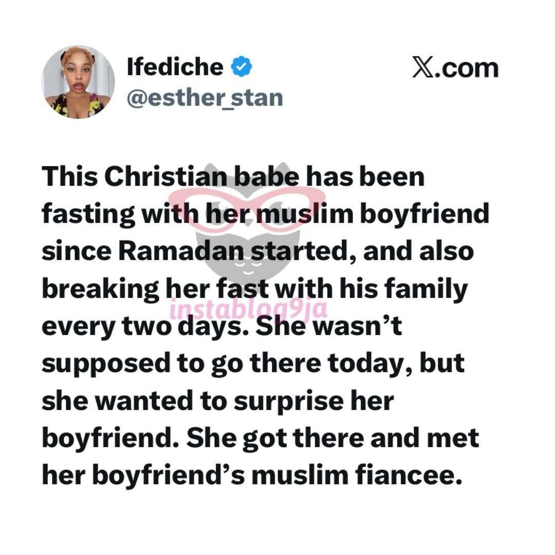 Christian lady fasting with her Muslim boyfriend got her breakfast while trying to break her fast wi...