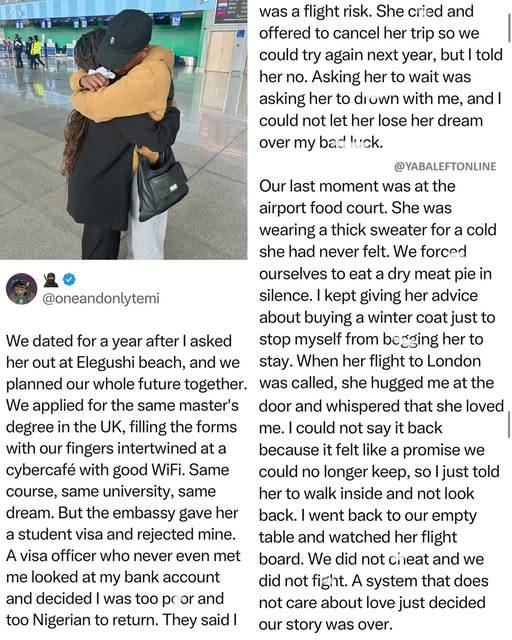 "We did not ch3@t and we did not f!ght. A system that does not care about love just decided our stor...
