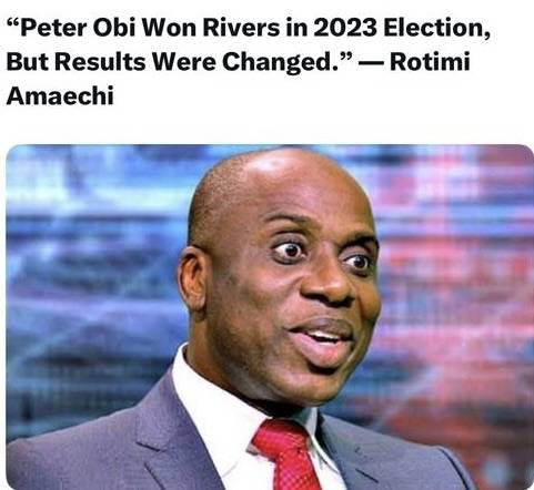 I read the below statement 👇credited to Rotimi Amaechi and I was looking for Wike to borrow his gun...