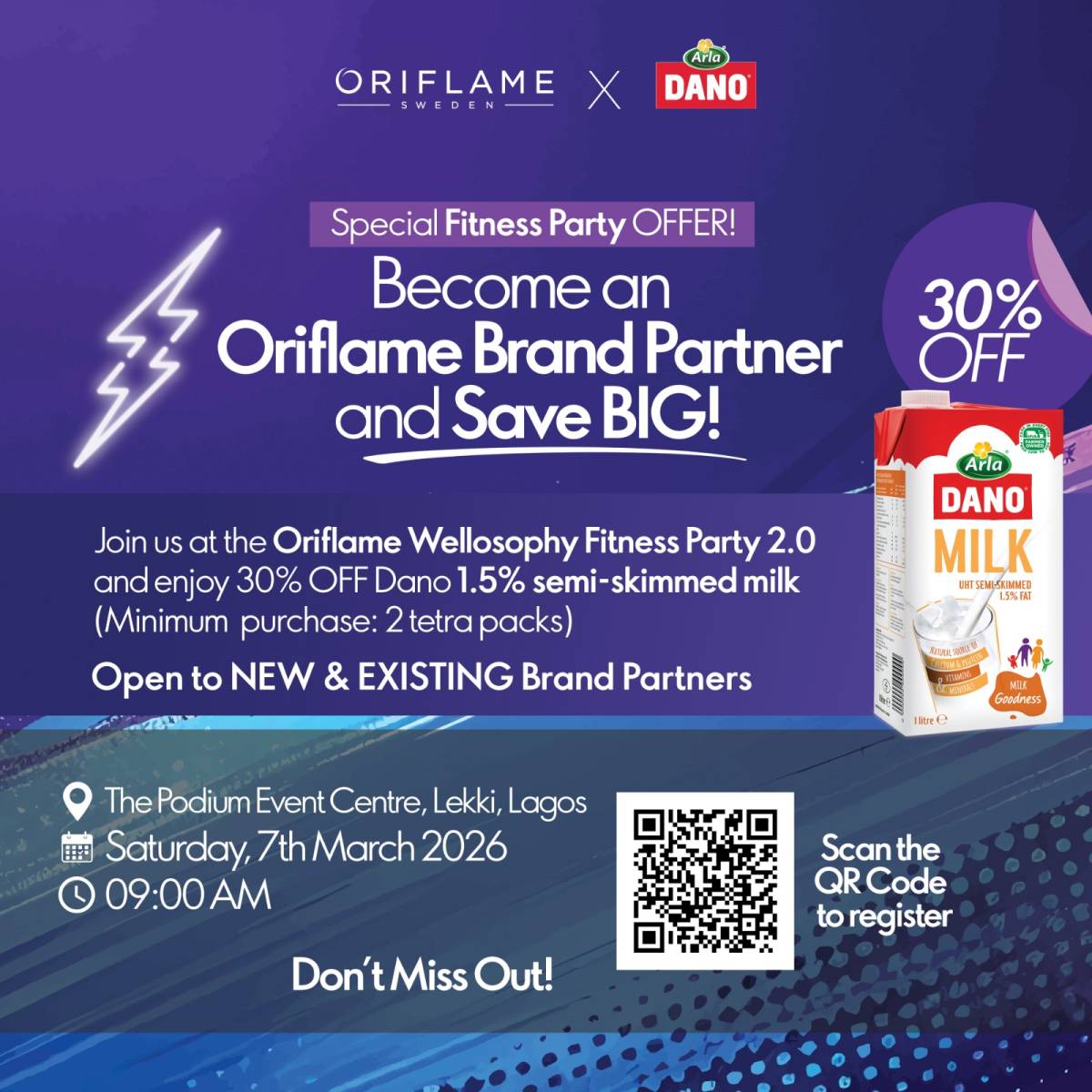 BECOME AN ORIFLAME BRAND PARTNER & SAVE BIG!
Join us at the Oriflame Wellosophy Fitness Party 2.0 a...