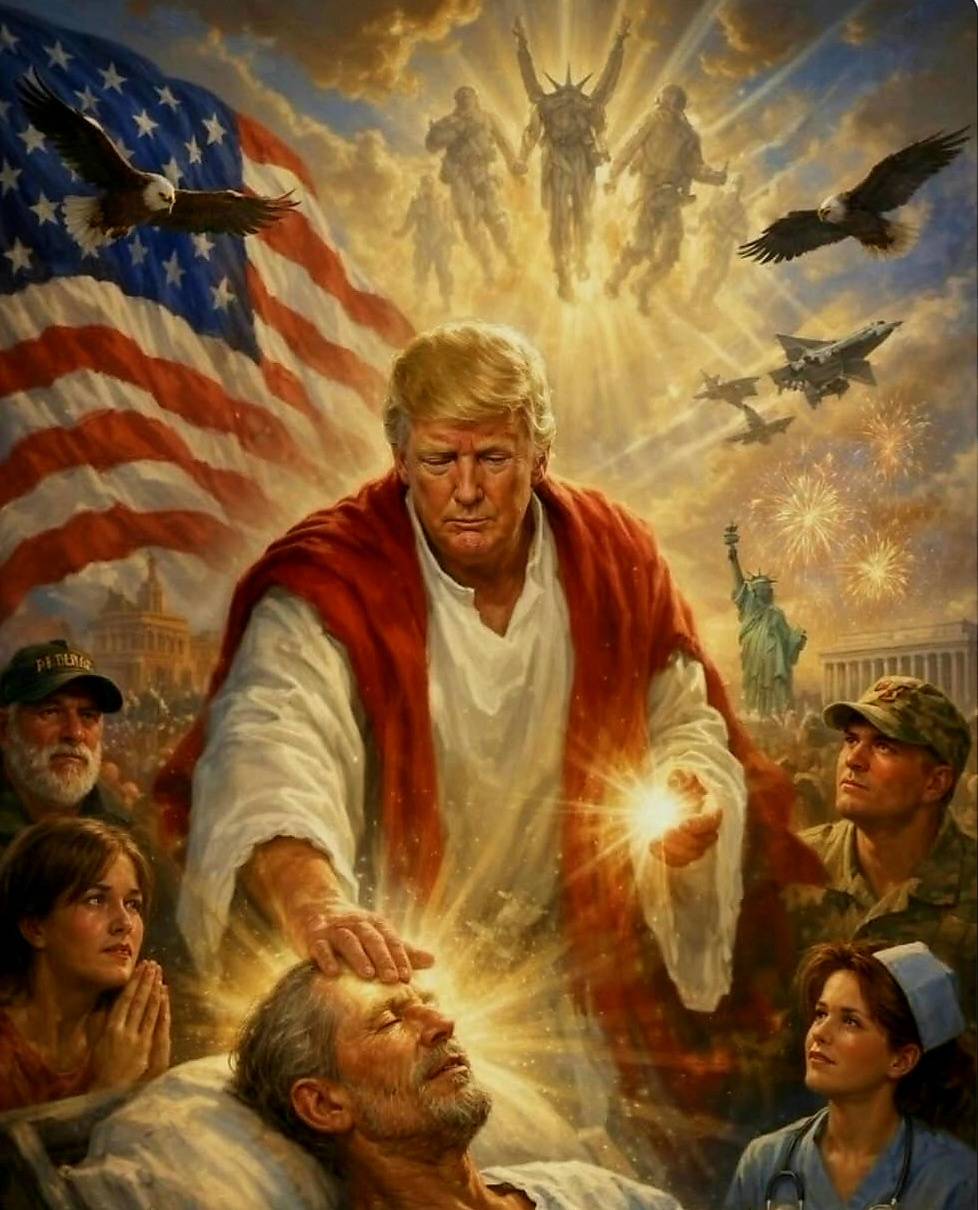 Is this the United States’ Jesus Christ giving life to Jeffrey Epstein?