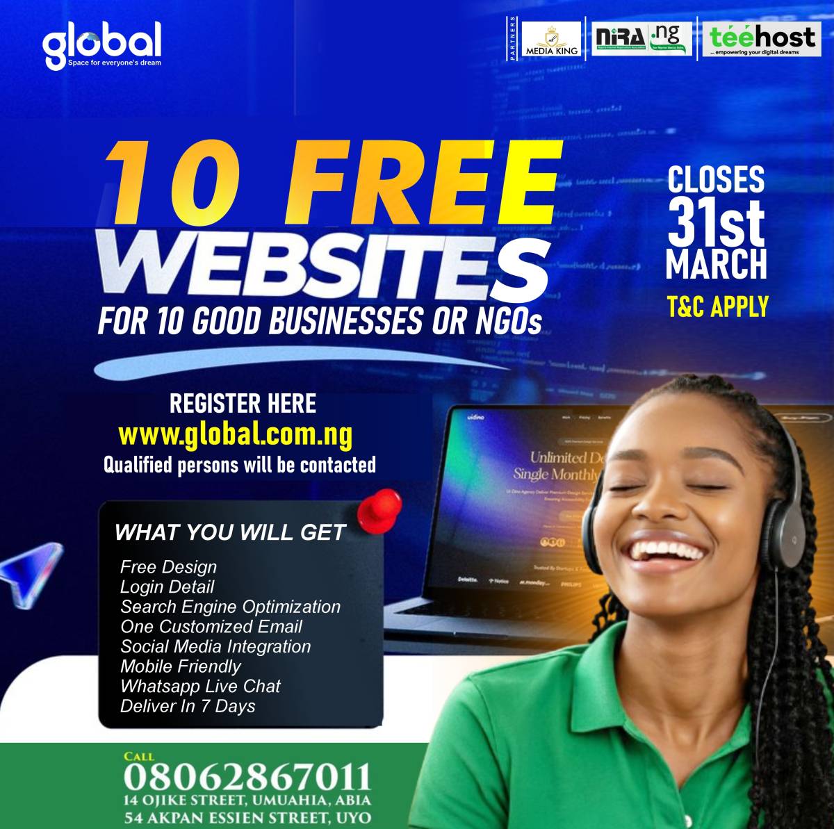 Weโve got you covered ๐ปโจ
๐ What You Will Get:
โ
Free Website Design and hosting
โ
Login Detail...