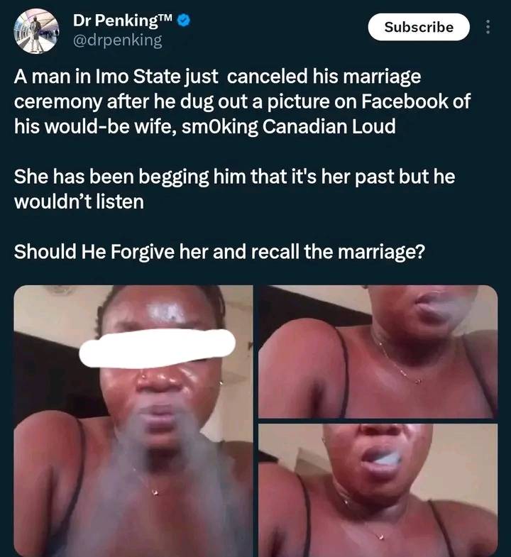 Wedding Called Off After He Found Out His Fiancée Was A Motorcycle Exhaust 😏
A groom in Imo State,...