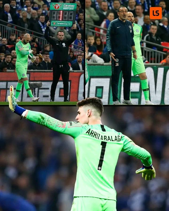On this day in 2019, Kepa REFUSED to be substituted for Chelsea in the Carabao Cup final against Man...