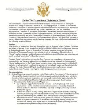 President Trump named Nigeria a CPC due to the horrific persecution of Christians & serious security...