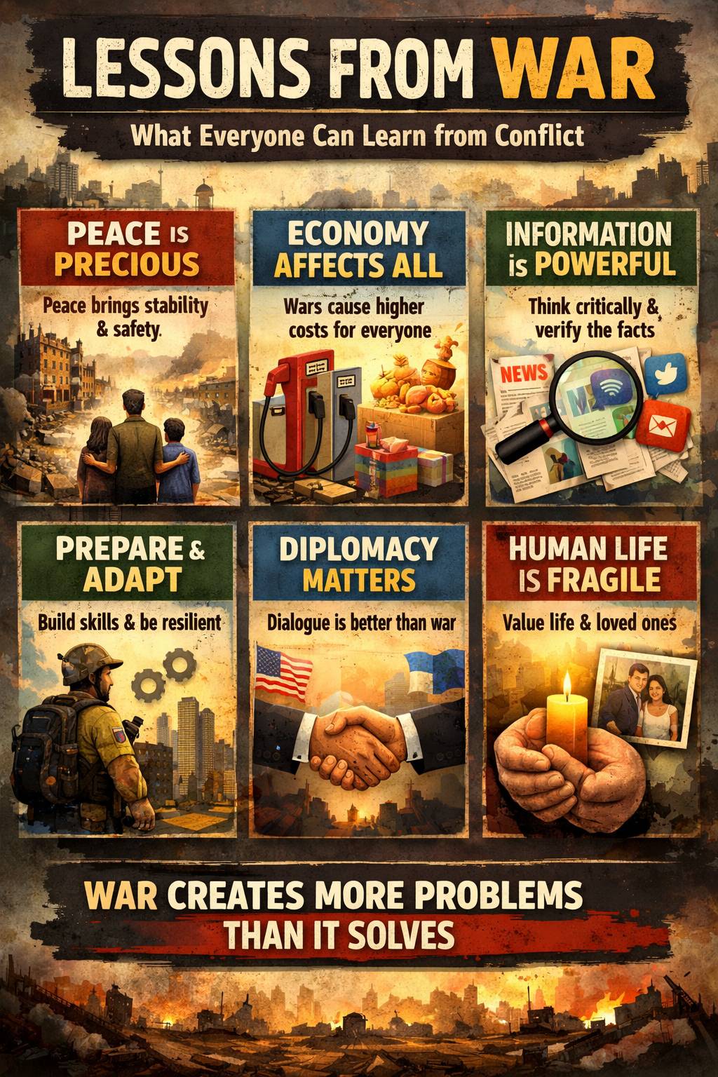 At the end of the day, the biggest lesson is this: war usually creates more problems than it solves.