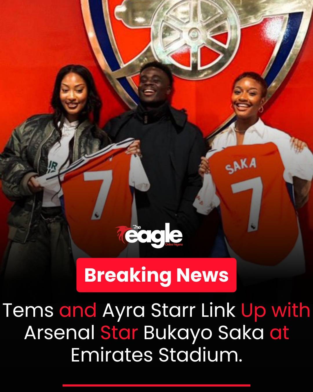 Tems, Ayra Starr link up with Arsenal star Bukayo Saka
Nigerian music stars Tems and Ayra Starr wer...