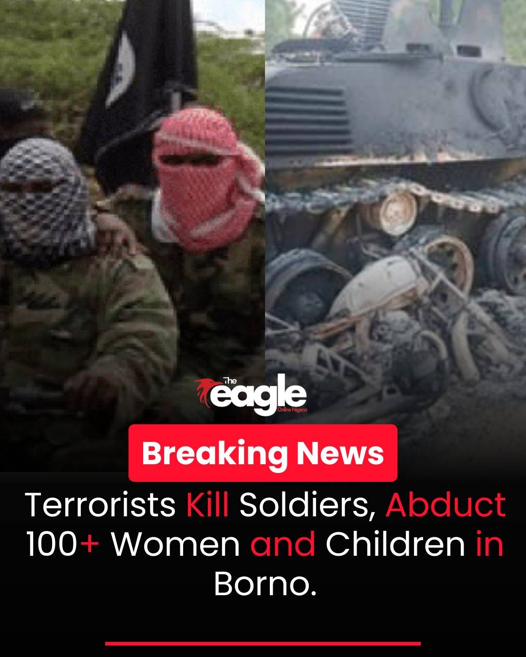 Borno Attack: Terrorists Kill Soldiers, Abduct Over 100 Women and Children
Suspected Boko Haram/ISW...
