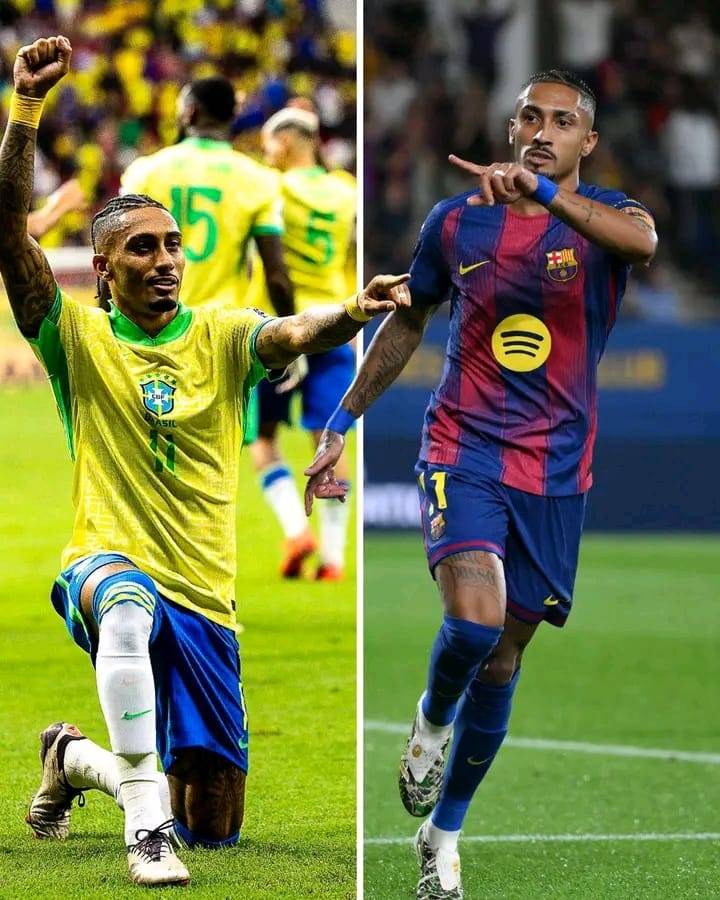 🚨 Raphinha: “If I have to choose between winning the 𝐂𝐇𝐀𝐌𝐏𝐈𝐎𝐍𝐒 𝐋𝐄𝐀𝐆𝐔𝐄 or the 𝐖𝐎𝐑𝐋𝐃 𝐂𝐔𝐏, I can’t.”...
