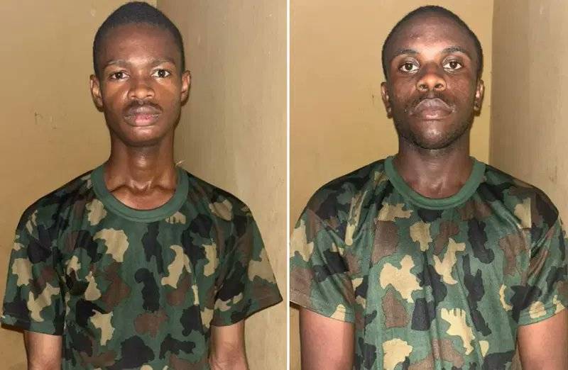BREAKING: The Nigerian Navy Ship (NNS) VICTORY has handed over two suspected impersonators of naval...