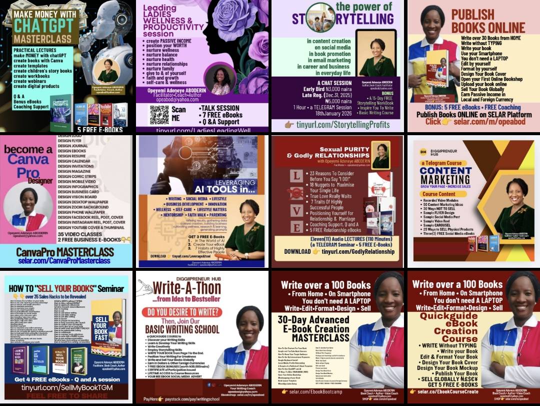 Our COURSES👇🏽
1. CHATGPT Masterclass
tinyurl.com/GptMasterclass
2. SELL YOUR BOOKS
tinyurl.com/Sel...