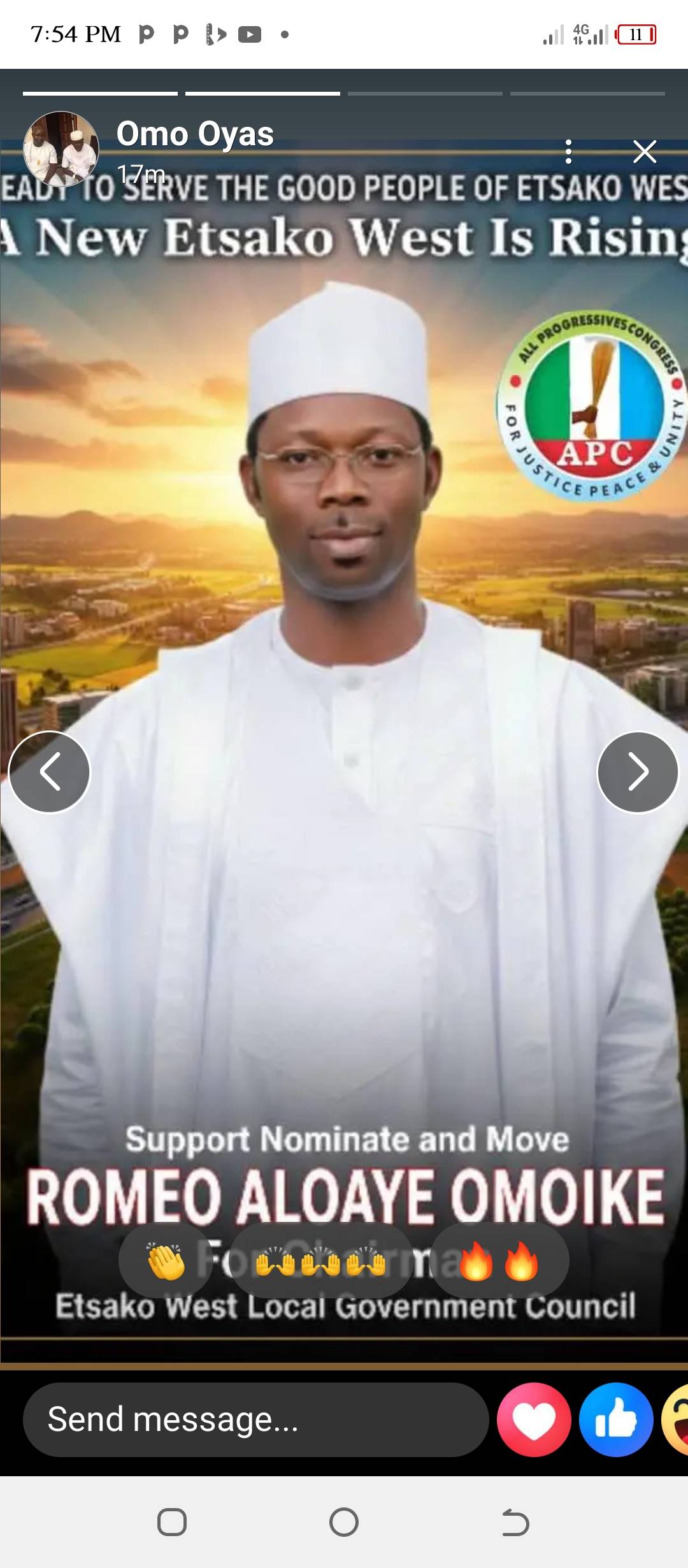 Vote Romeo, etsako west local government chairman, he has the capacity