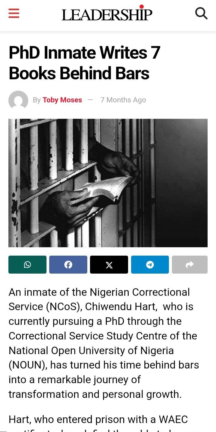 PLEASE READ.
15 years ago, a certain driver named Chiwendu Heart (19) killed his Boss Barrister Afis...