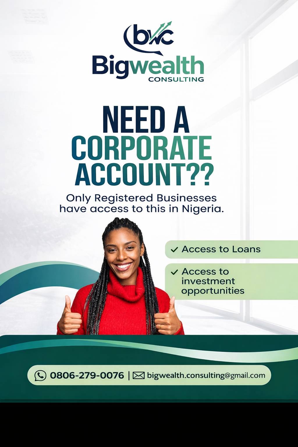 Need a corporate account to run your business?? Only Registered business have access to this in Nige...