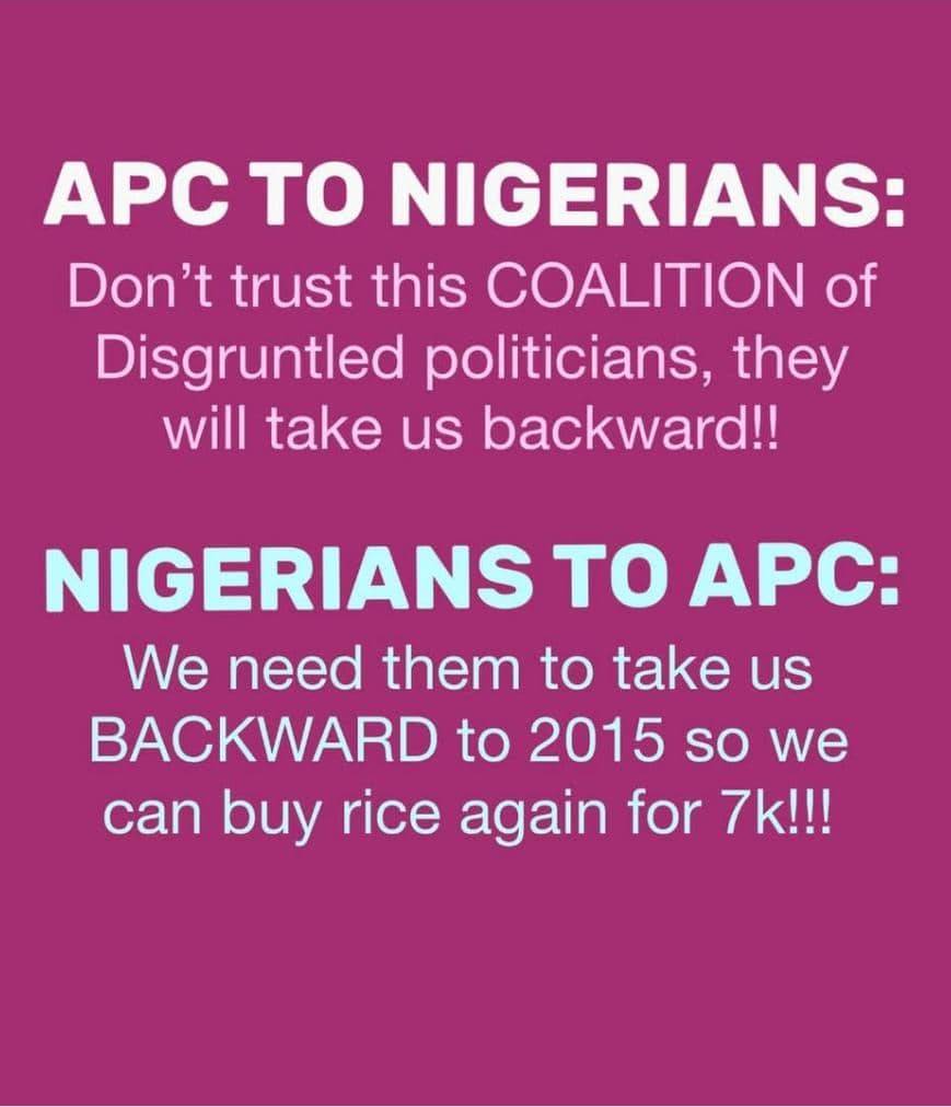 Lol! 
Frankly, we have hovered around backwardness for too long. Nigeria needs to move forward for i...