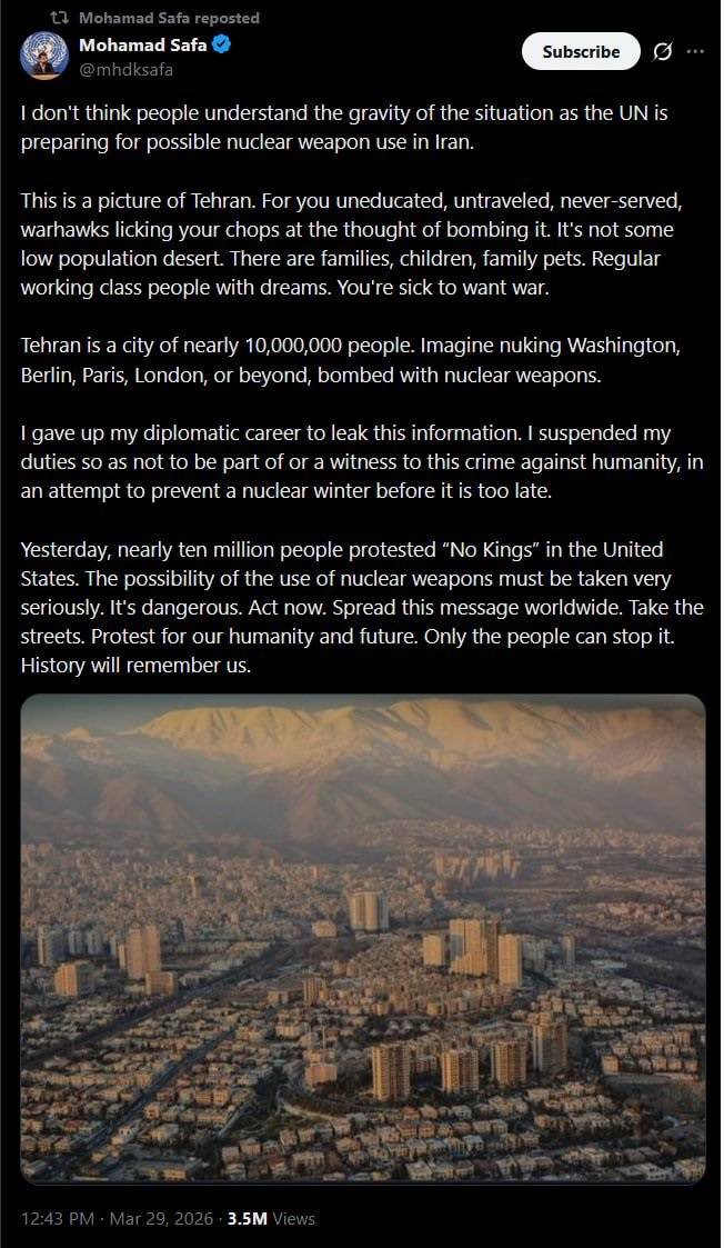 Diplomat RESIGNS after LEAKING UN prepping for possible nuclear strike on Iran
'People do not under...