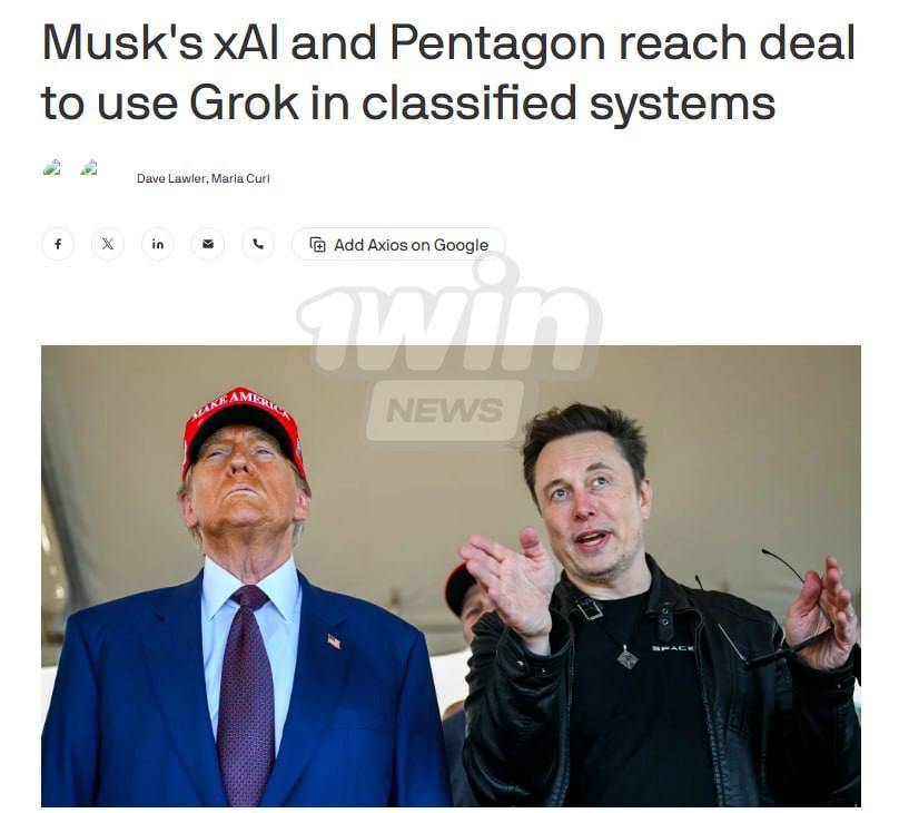 xAI has signed a deal with the U.S. Department of Defense to deploy Grok in classified military syst...