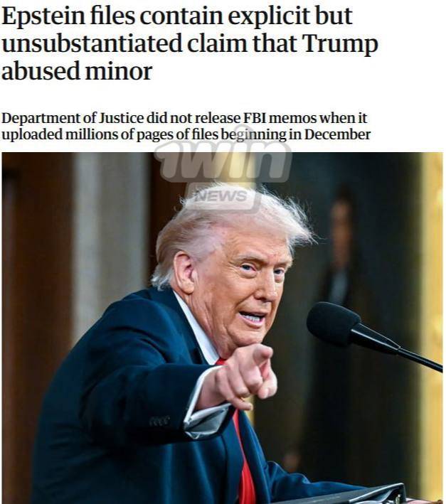 Epstein files contain explicit but unverified claims of Trump’s abuse of a minor
The Guardian repor...