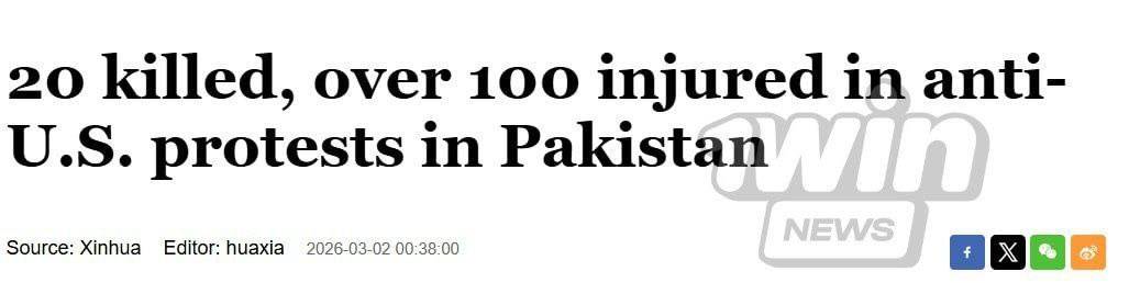 20 people died in clashes in Pakistan
According to media reports, at least 100 more protest partici...