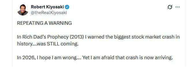 ⚠️ Robert Kiyosaki Warns of a Major Market Crash
“Rich Dad Poor Dad” author Robert Kiyosaki says th...