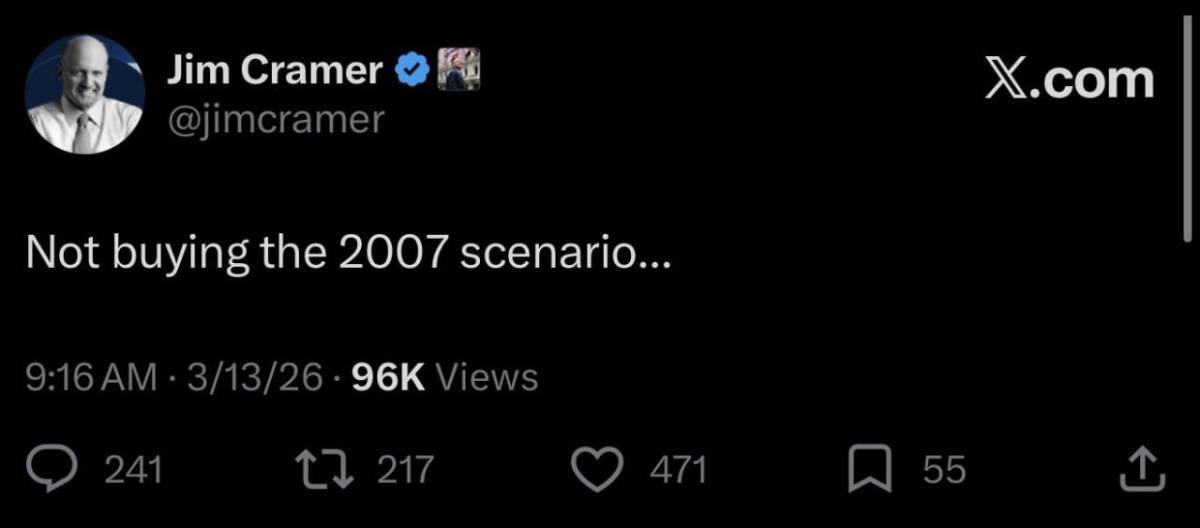 ⚡️ JUST IN: Jim Cramer believes we are in a 2007 market and is hinting at a 2008 Financial Crisis