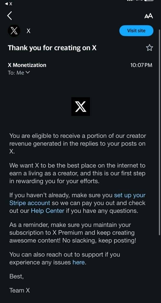 Congratulations to me I just got monetized on twitter 😭😭