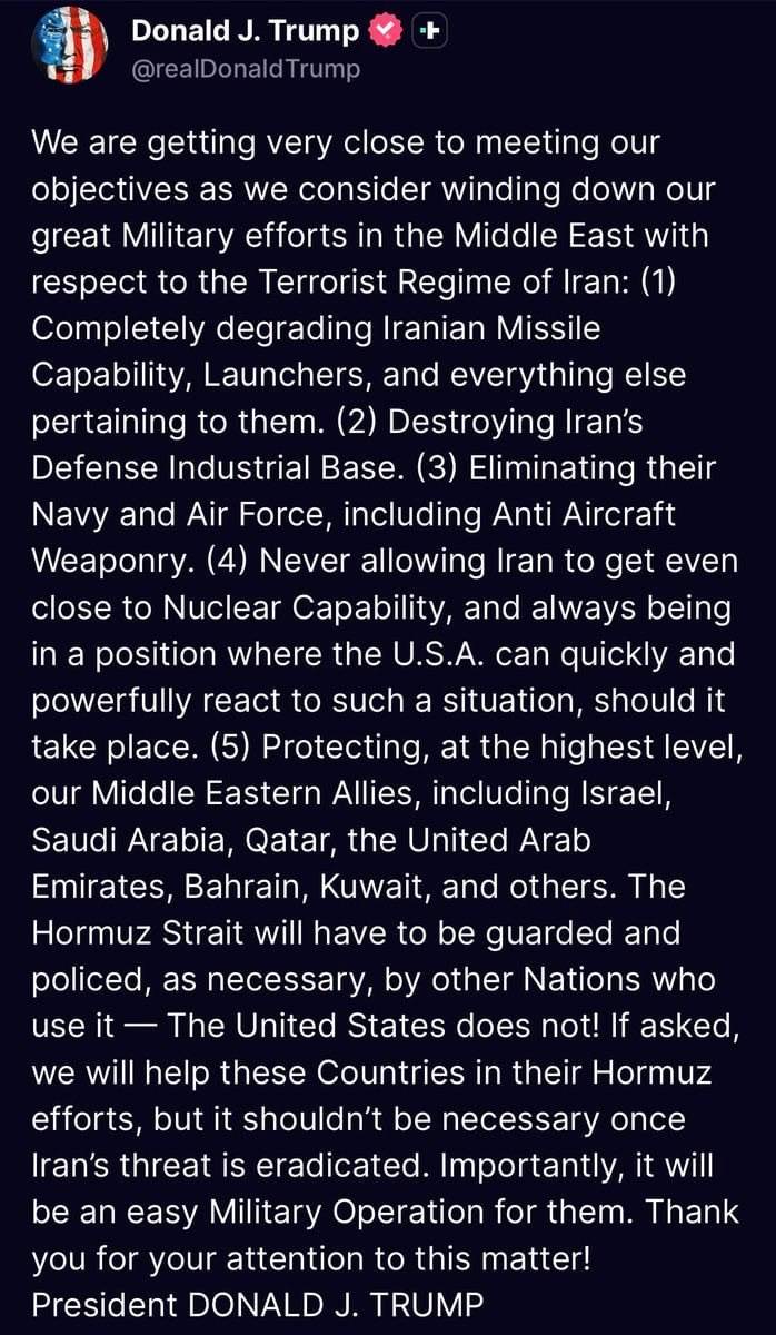Trump yesterday 10 min before the US stock market close: “I don’t want to do a ceasefire with Iran”...