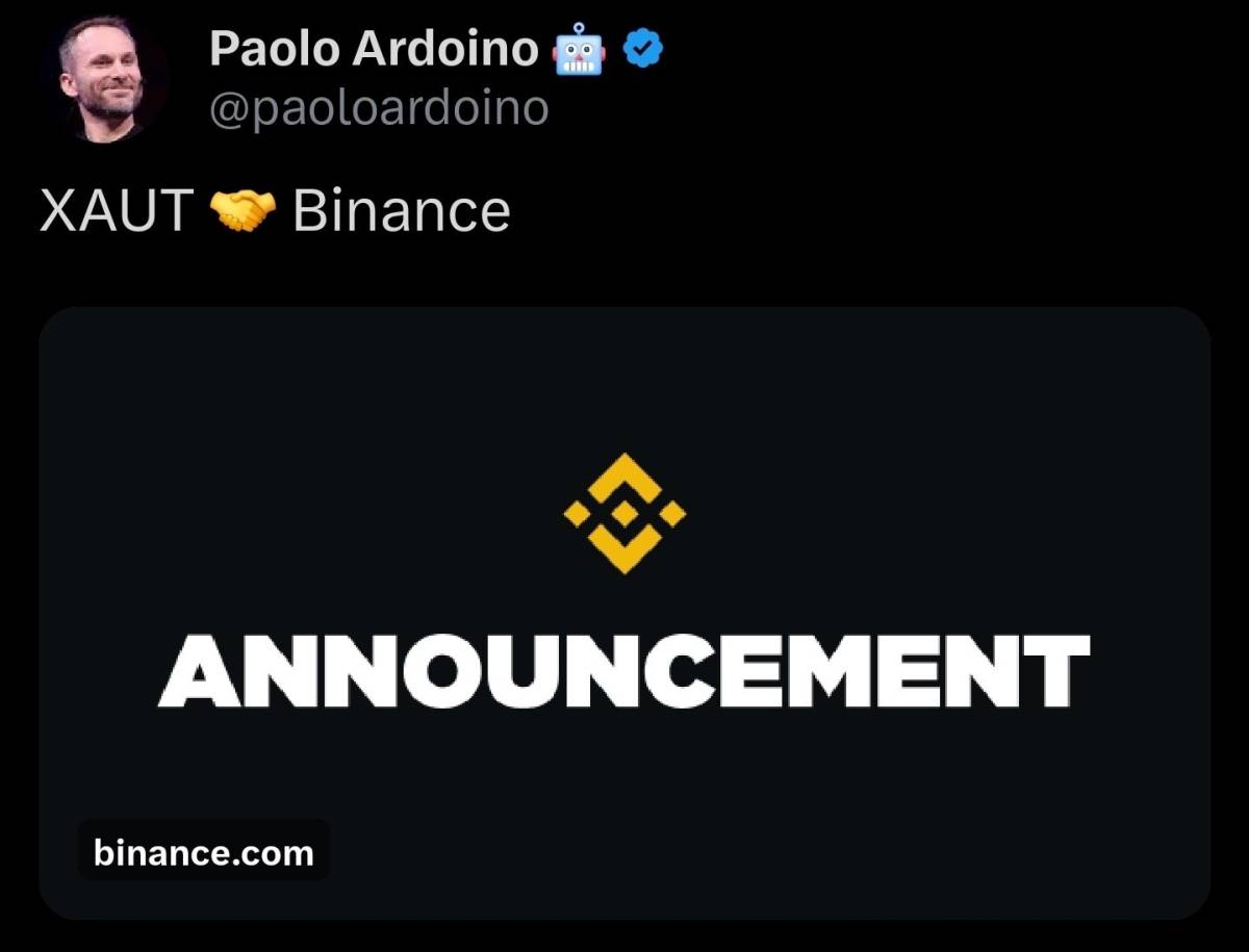 💲 Binance will list Tether Gold (XAUt) with seed tag applied