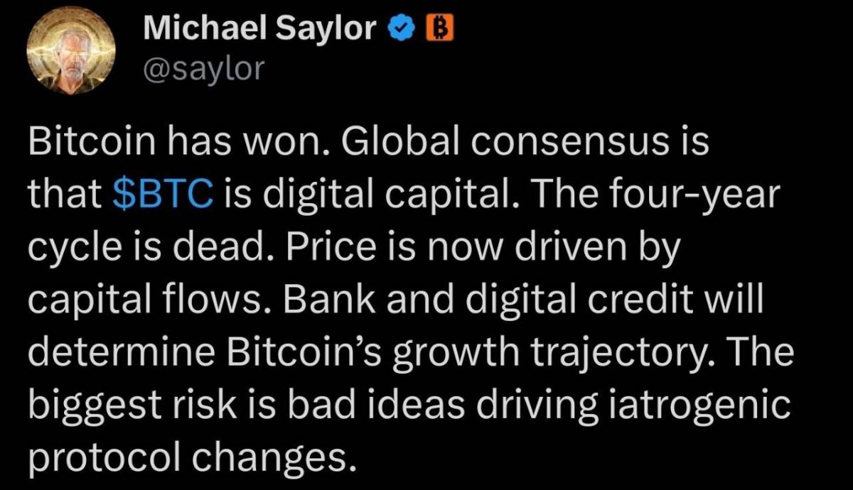 🪙 Saylor says Bitcoin has won