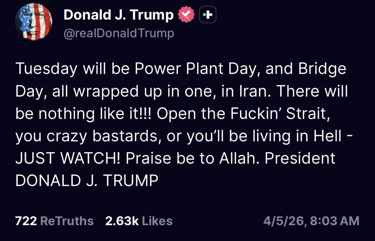 ⚡️ JUST IN: Trump demands reopening the Strait of Hormuz.