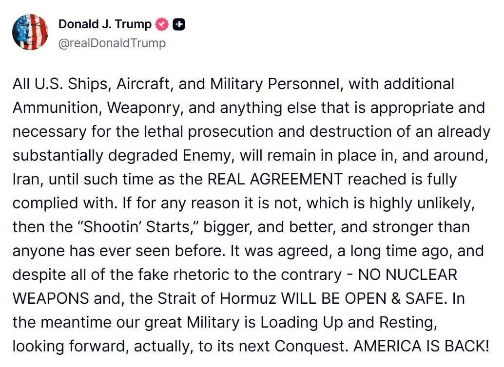 Trump stated that the US military is preparing and resting, eagerly awaiting the next conquest.