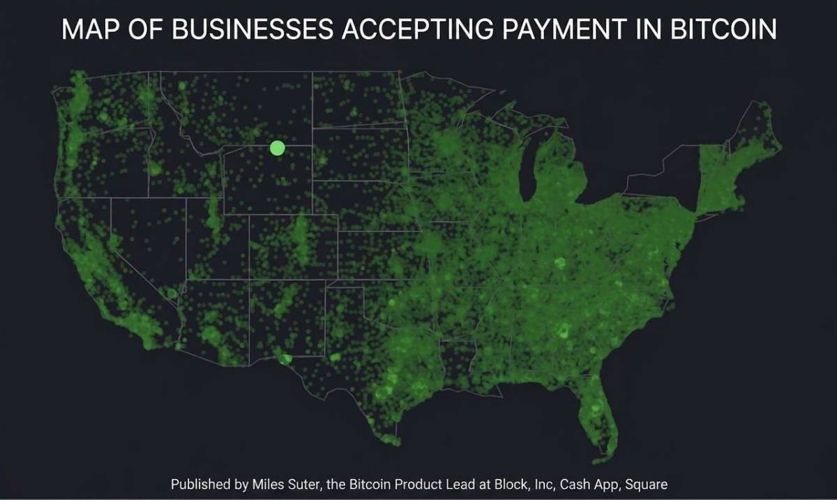 ๐ช Just Fun Fact: This is the map of businesses in the US accepting payment in Bitcoin