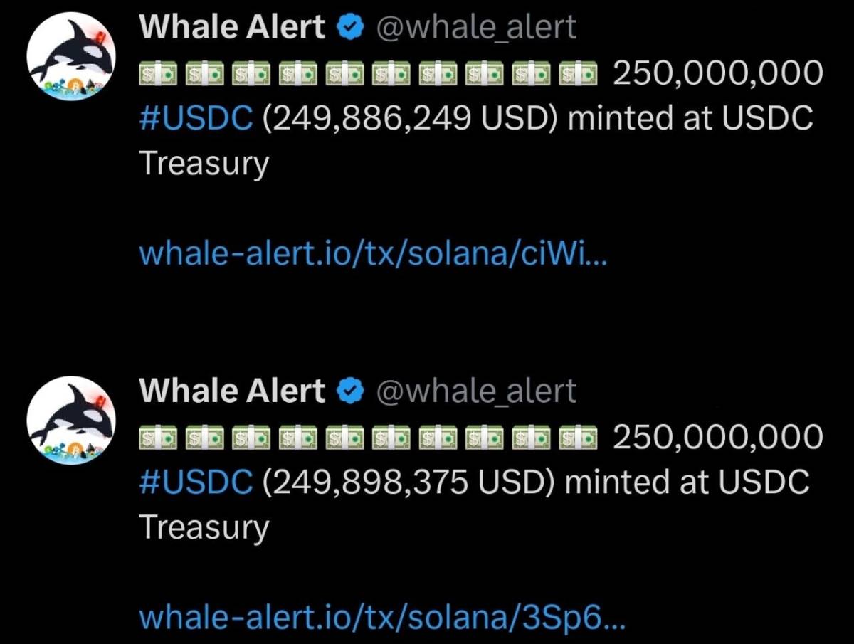 ⚡️ 500,000,000 USDC just minted at USDC Treasury