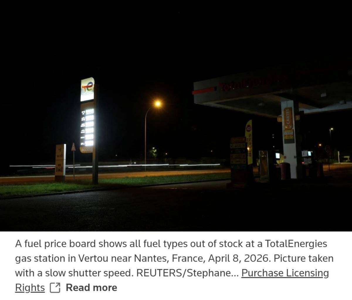 ⚡️ Reuters: EU warns of prolonged energy shock, forced cuts if Iran war continues