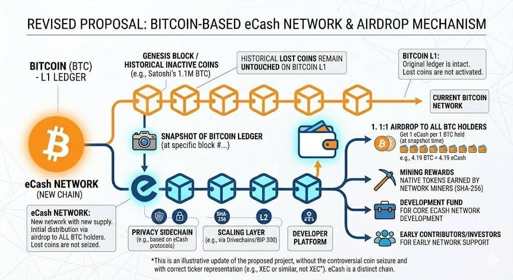 ⚡️ JUST IN: New bitcoin fork proposes redistributing Satoshi’s ~1.1M BTC, with developer Paul Sztor...