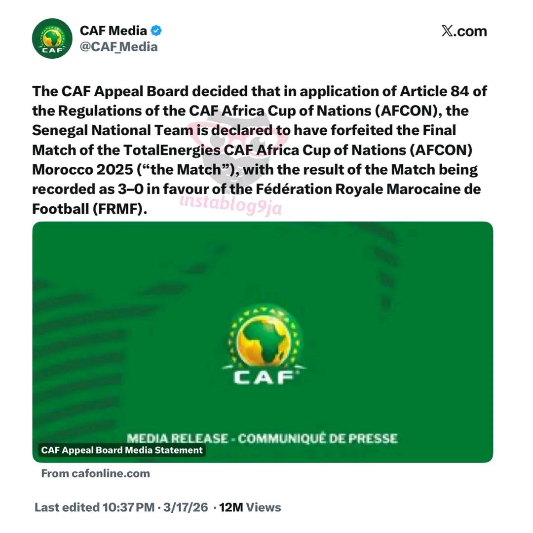Court awarded the African trophy to morocco.