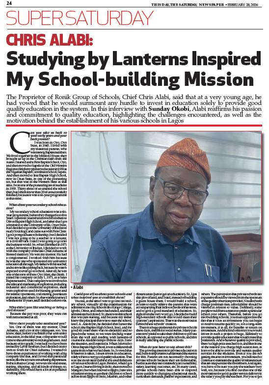 Grab our Saturday THISDAY NEWSPAPER and read through on SUPER-SATURDAY. Enjoy