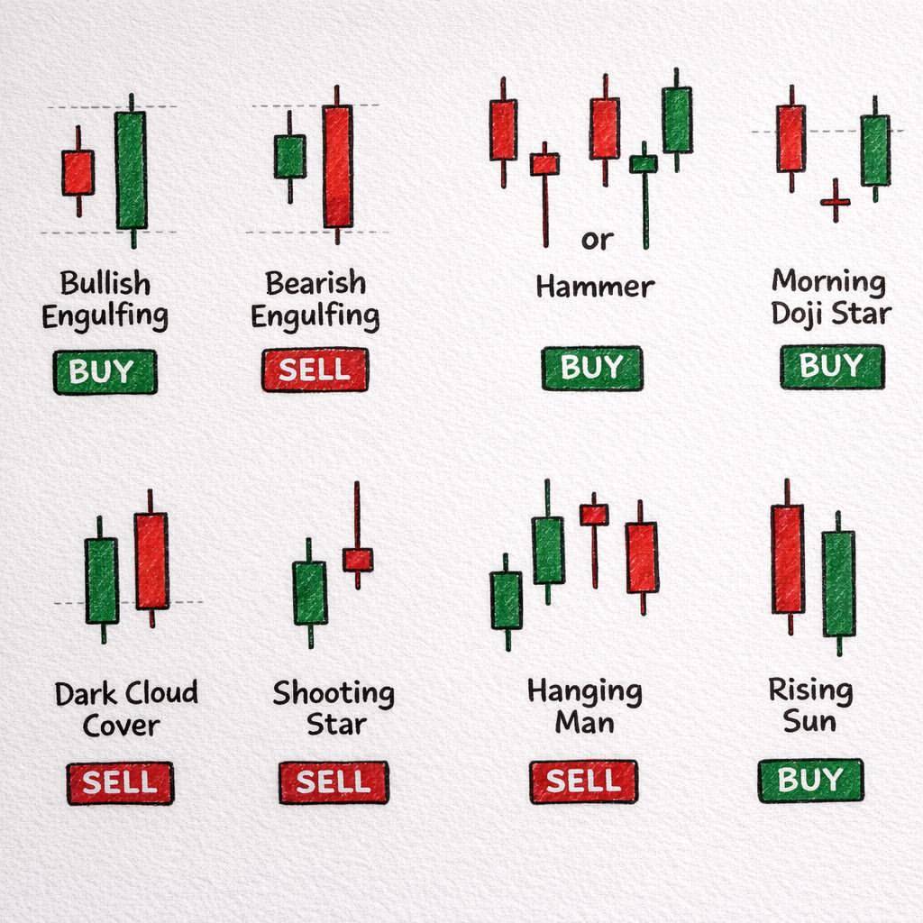Candles don’t lie… most traders just read them wrong 📊
🔥 8 key patterns you must know
🟢 Bullish...
